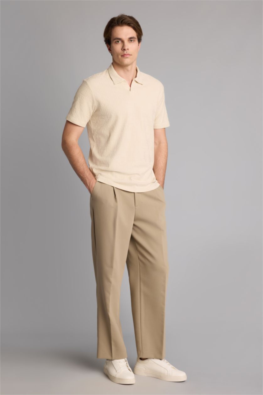 Erkek Taş Regular Fit Polo Tişört