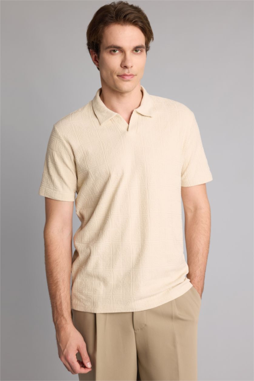 Erkek Taş Regular Fit Polo Tişört