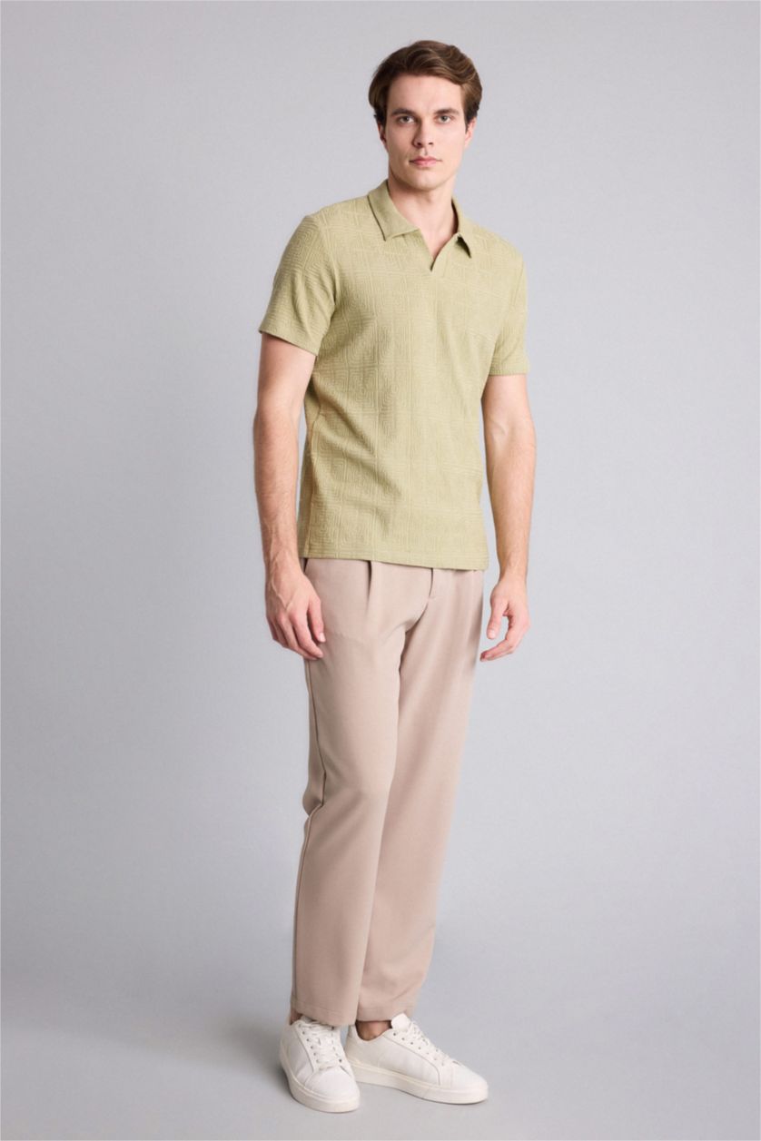 Erkek Açık Haki Regular Fit Polo Tişört
