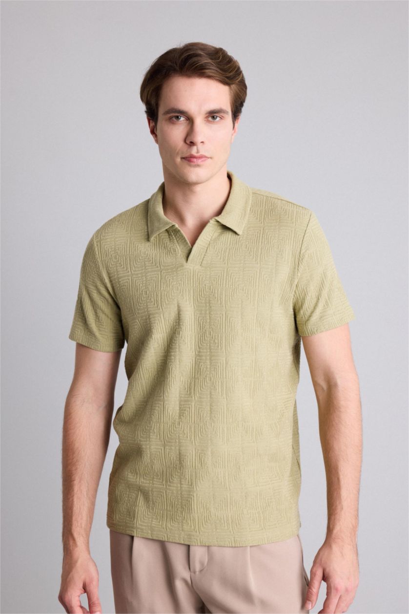 Erkek Açık Haki Regular Fit Polo Tişört