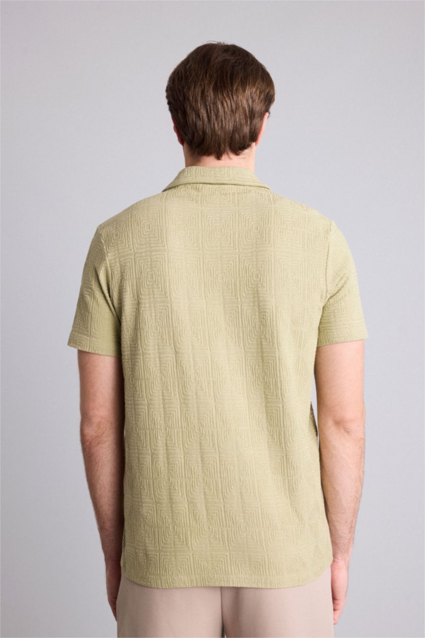 Erkek Açık Haki Regular Fit Polo Tişört