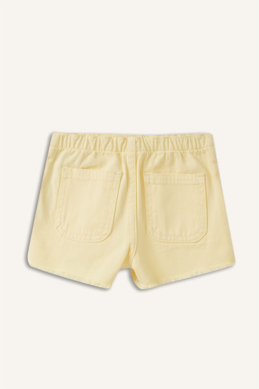 Kız Bebek Sarı Gabardin Şort Kız Bebek
