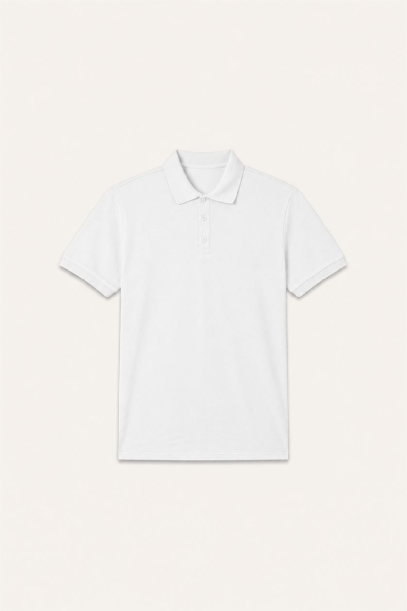 Erkek Beyaz Regular Fit Polo Tişört