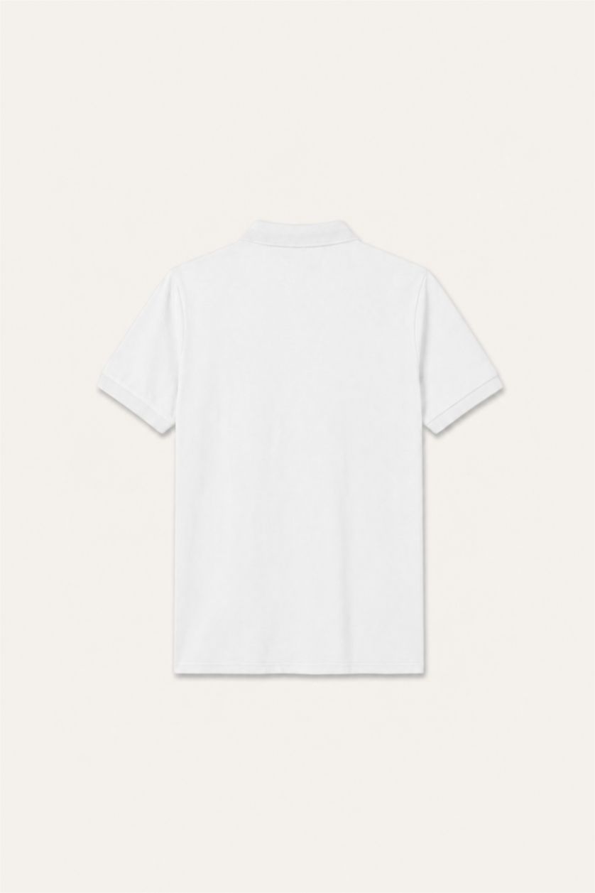Erkek Beyaz Regular Fit Polo Tişört