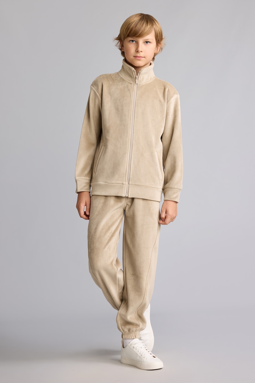 Young Boys - Teen Boys Beige Regular Fit High Neck Cardigan