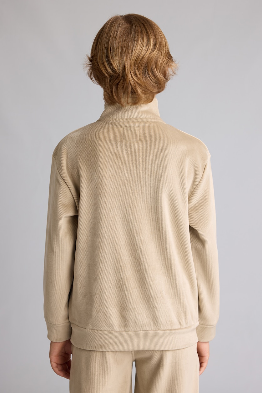 Young Boys - Teen Boys Beige Regular Fit High Neck Cardigan