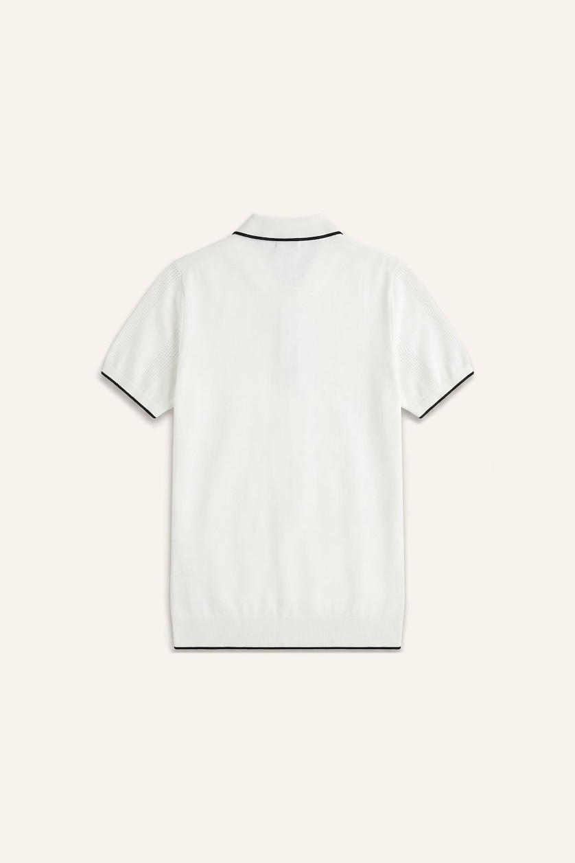 Men Ecru Standard Fit Short Sleeve Polo T-Shirt