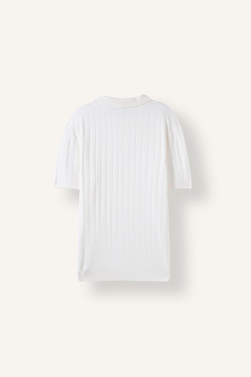 MAN Ecru Standard Fit Knitwear Short Sleeve Polo T-Shirt