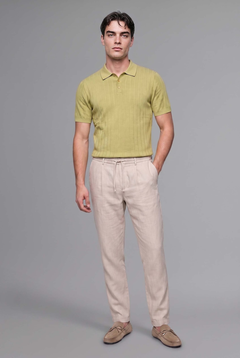 MAN Light Green Standard Fit Knitwear Short Sleeve Polo T-Shirt