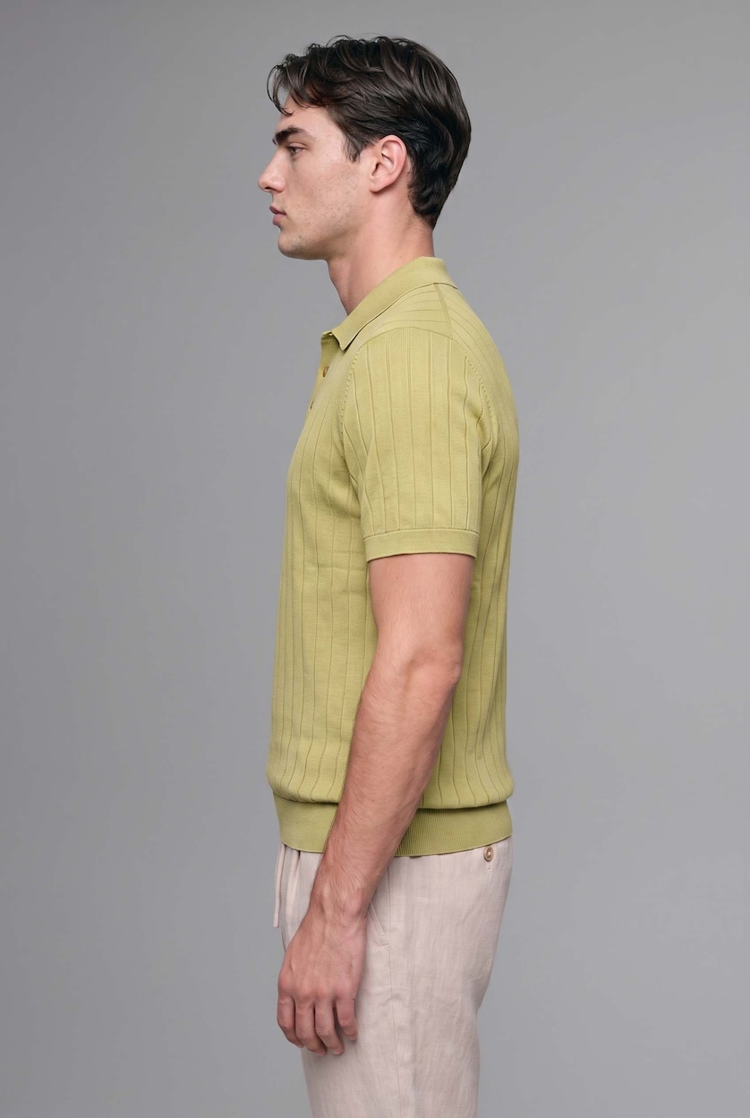 MAN Light Green Standard Fit Knitwear Short Sleeve Polo T-Shirt