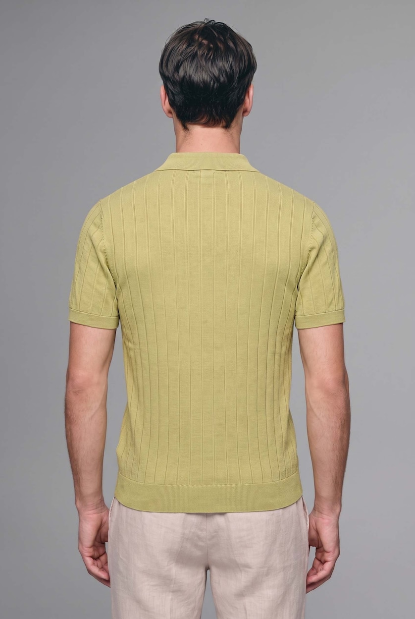 MAN Light Green Standard Fit Knitwear Short Sleeve Polo T-Shirt