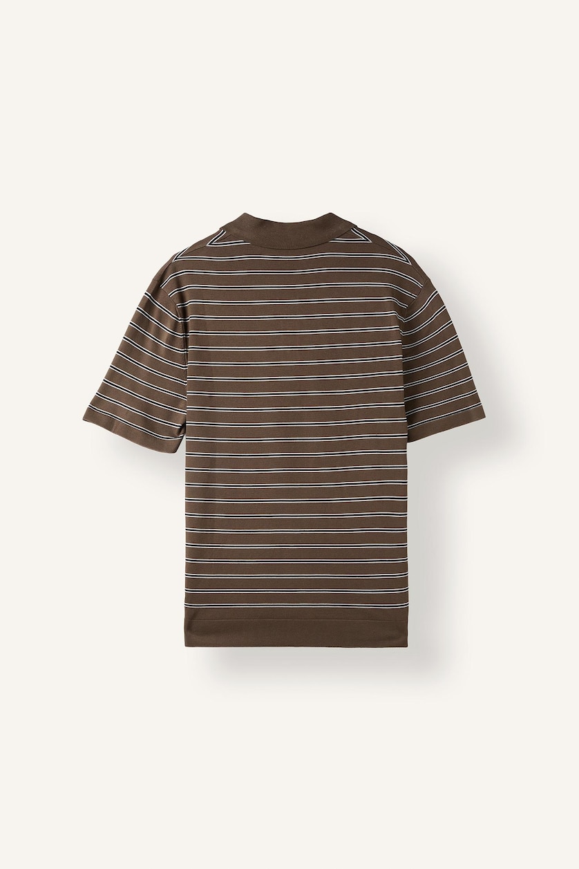 MAN Brown Standard Fit Knitwear Short Sleeve Polo T-Shirt