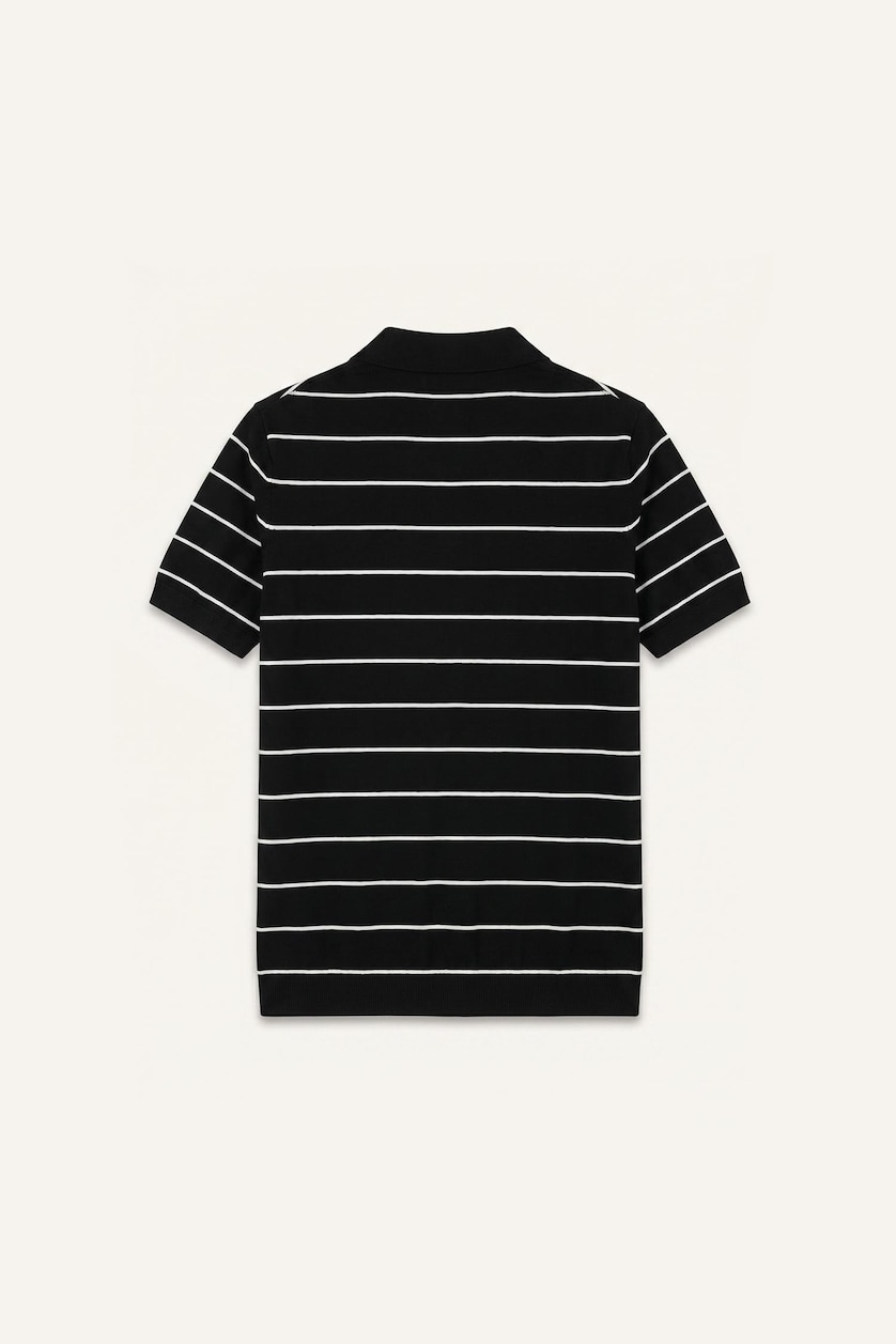 MAN Black Standard Fit Knitwear Short Sleeve Polo T-Shirt