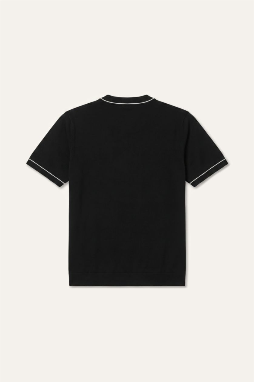 Men Black Standard Fit Short Sleeve T-Shirt