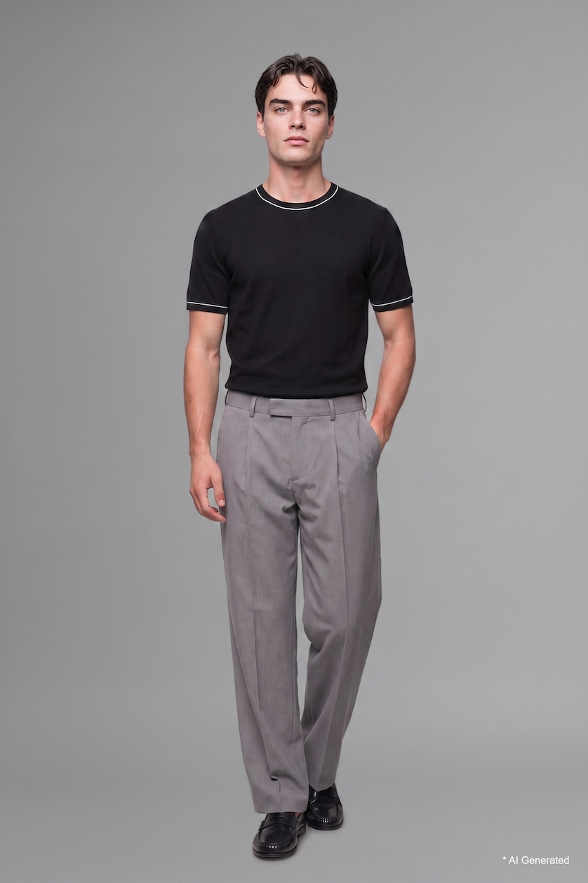 MAN Black Standard Fit Knitwear Short Sleeve T-Shirt