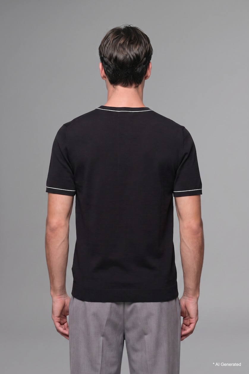 MAN Black Standard Fit Knitwear Short Sleeve T-Shirt