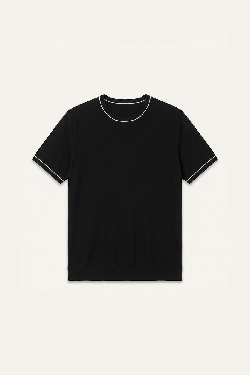 MAN Black Standard Fit Knitwear Short Sleeve T-Shirt