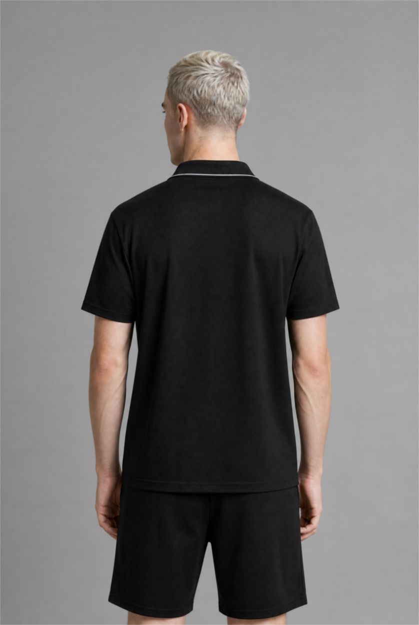 Men Black Boxy Fit Short Sleeve T-Shirt