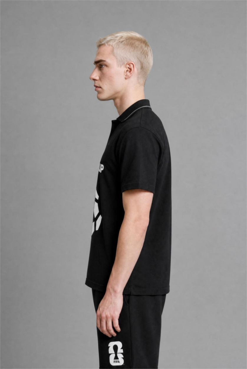 Men Black Boxy Fit Short Sleeve T-Shirt