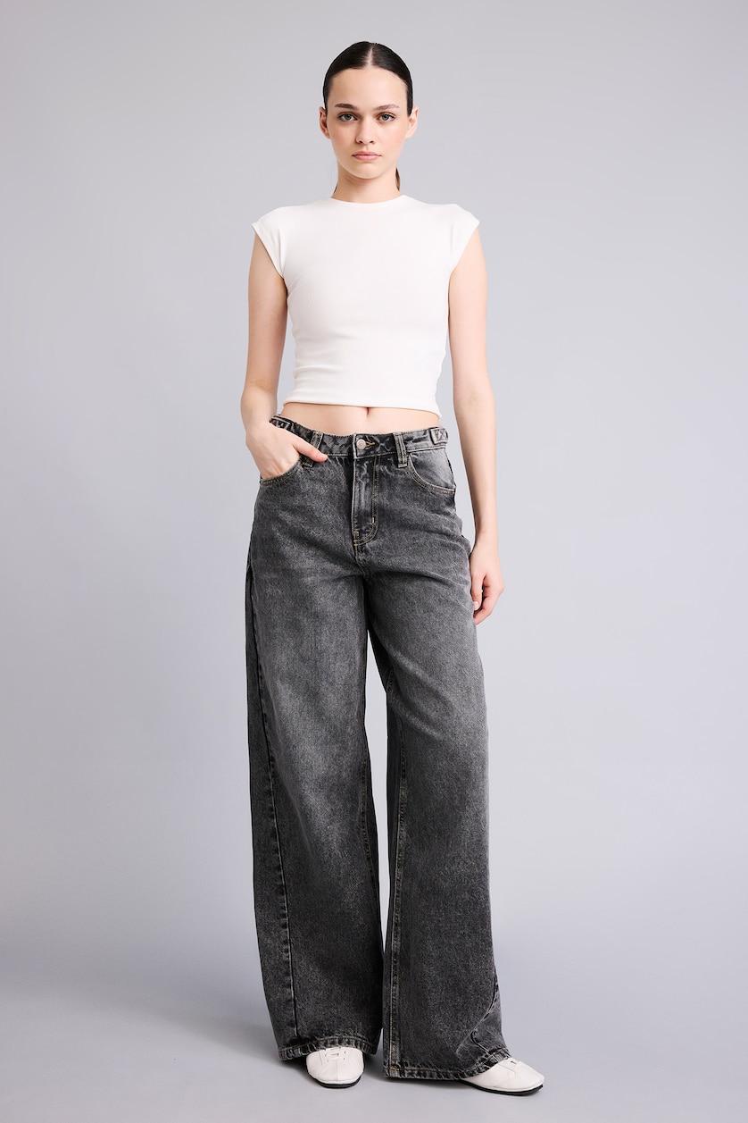 Әйелдерге Антрацит Wide Leg джинсы