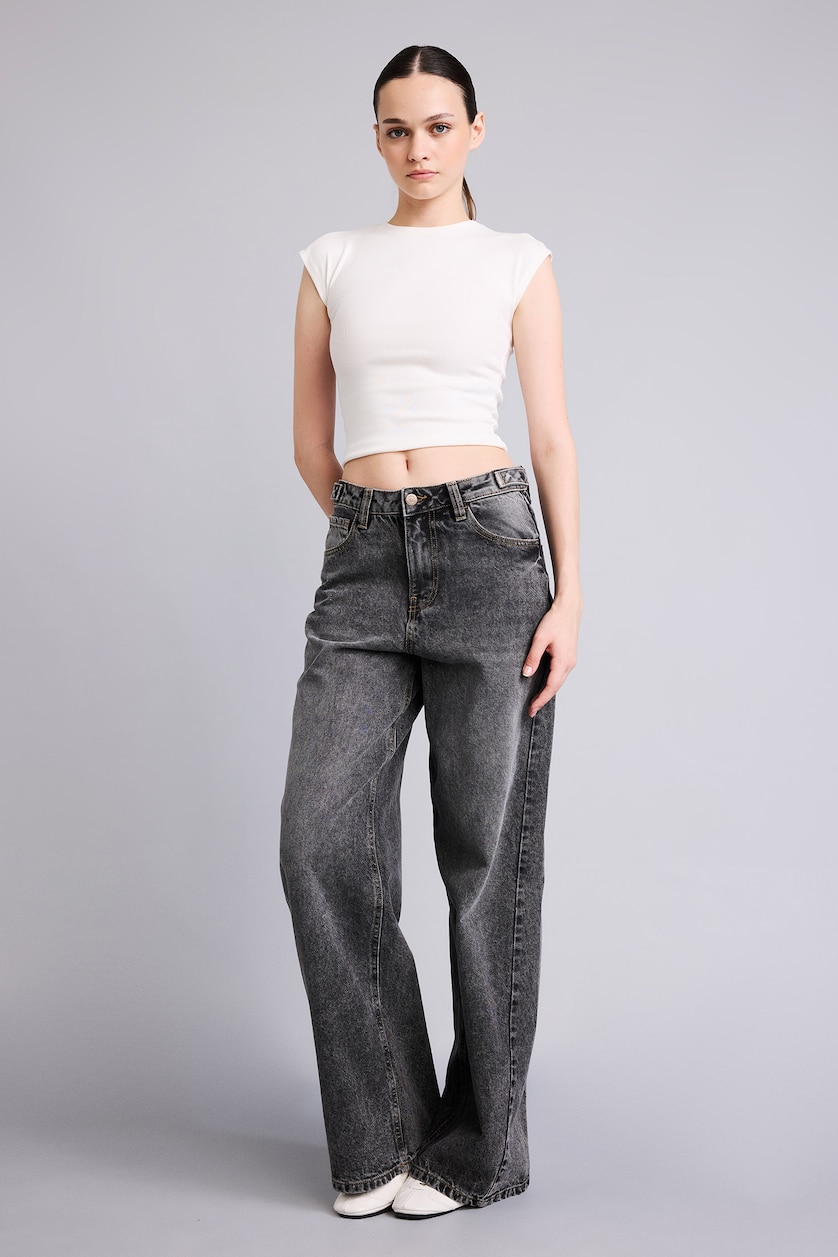 Әйелдерге Антрацит Wide Leg джинсы