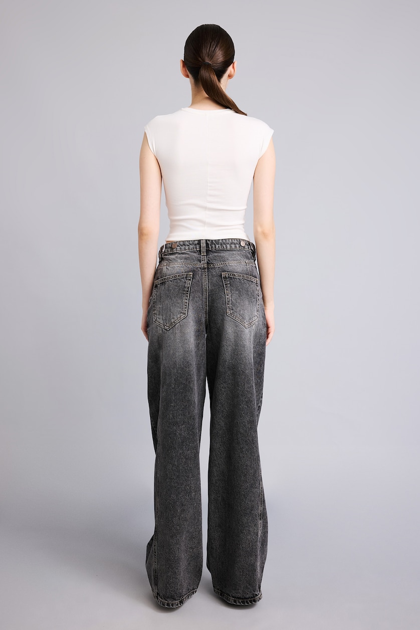 Әйелдерге Антрацит Wide Leg джинсы