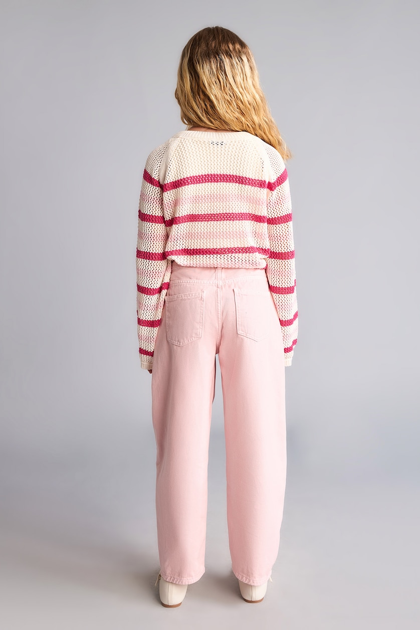 Kız Çocuk - Genç Kız Açık Pembe Barrel Fit Pantolon Kız Çocuk