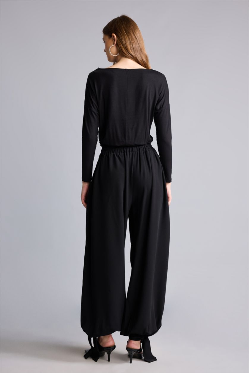 WOMAN Black High Waist Balloon Fit Trousers