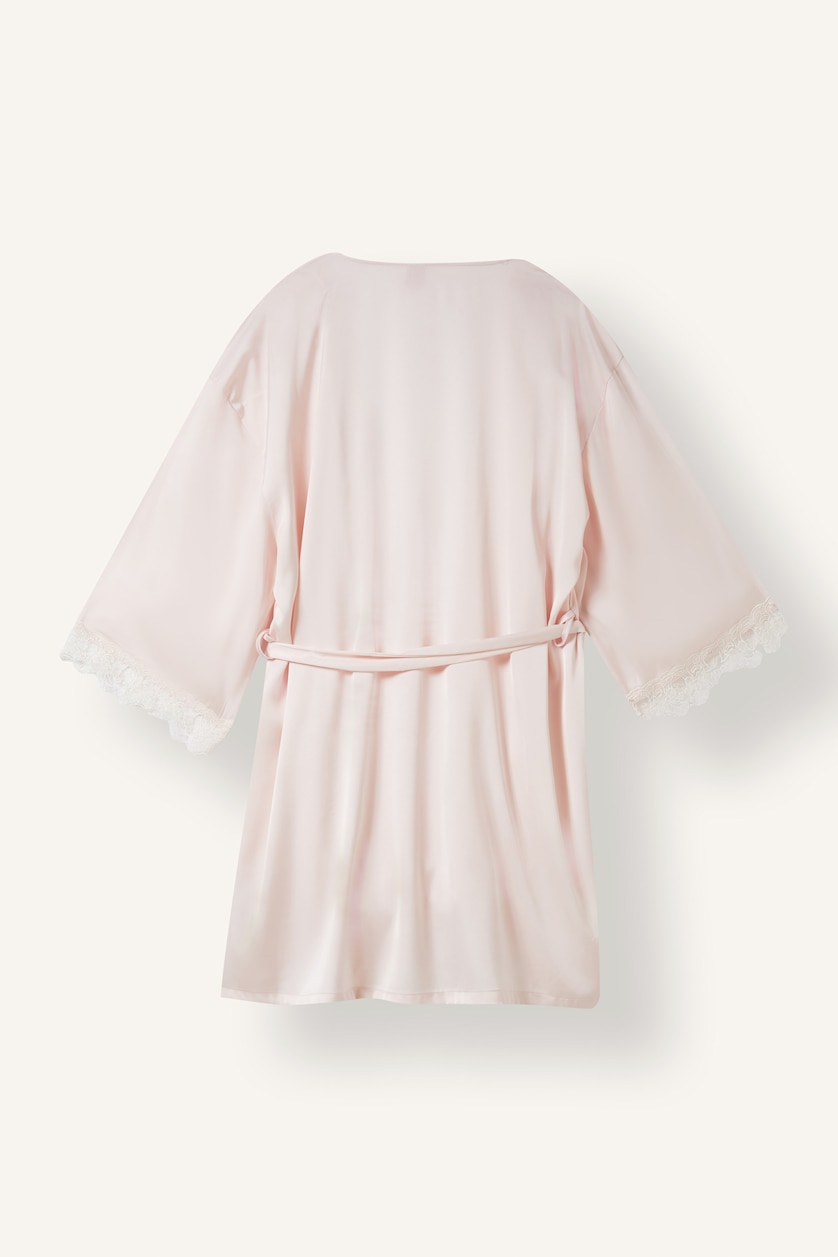 Women Light Pink Satin Robe