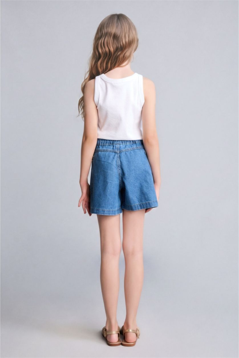 Young Girls - Teen Girls Blue Girl 100% Cotton Denim Shorts