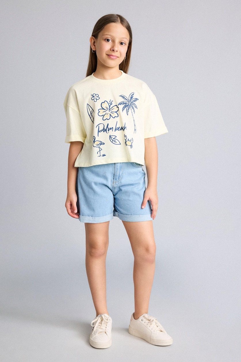 Young Girls - Teen Girls Ice Blue Girl Ice Blue Denim Shorts
