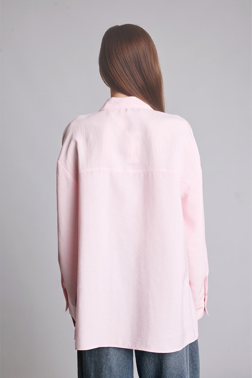 Women Light Pink Regular Fit Modal Long Sleeve Tunic