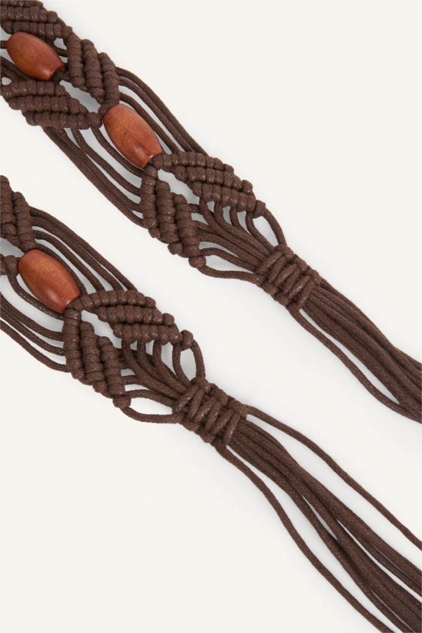 Women Dark Brown Woman Faux Leather Dress Belt