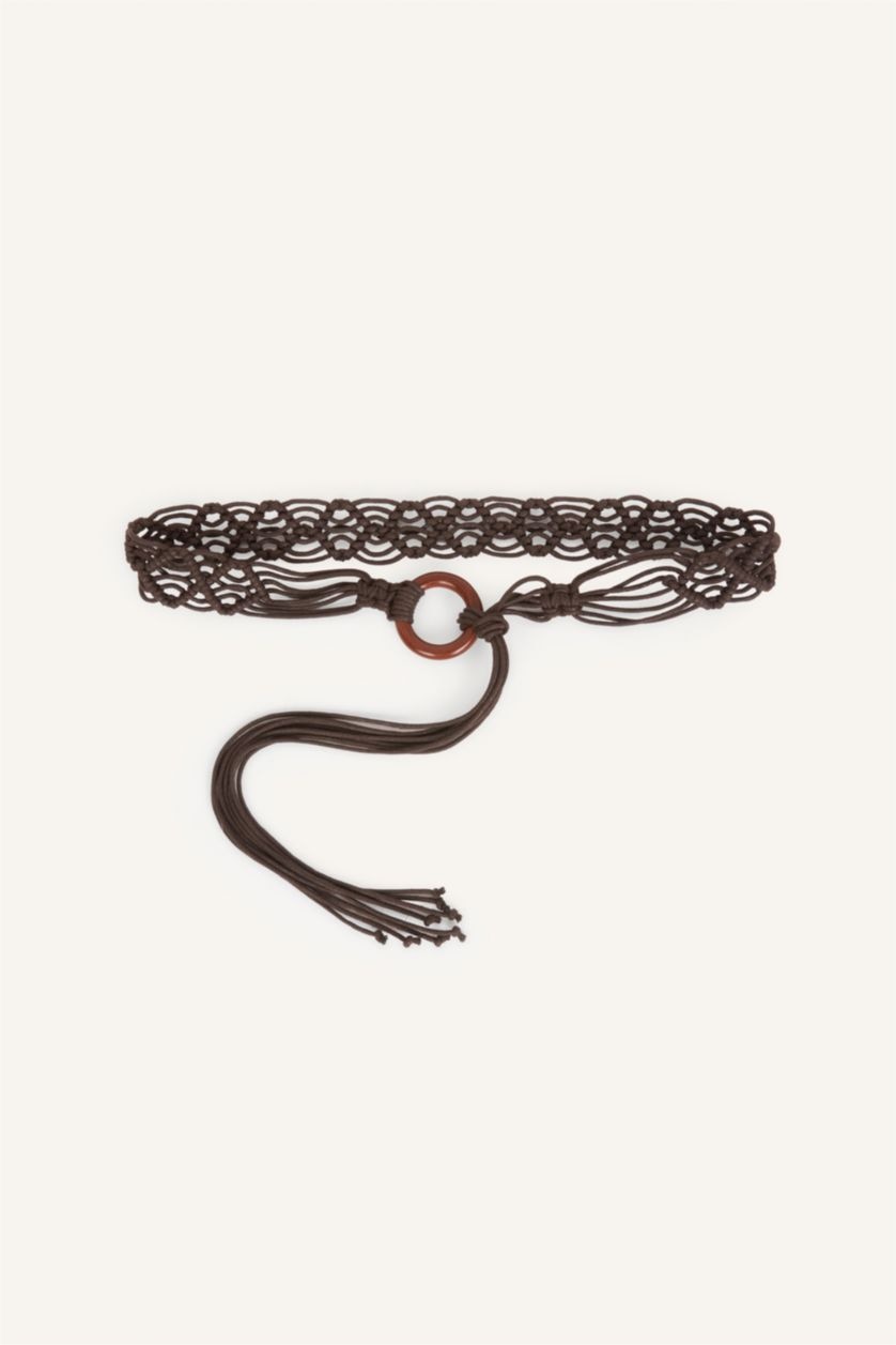 Women Brown Woman Faux Leather Dress Belt