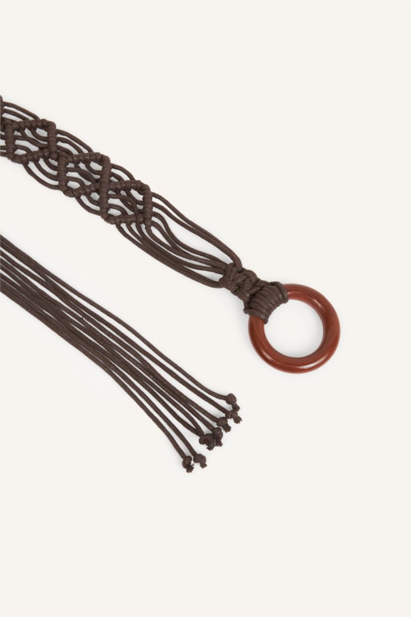 Women Brown Woman Faux Leather Dress Belt