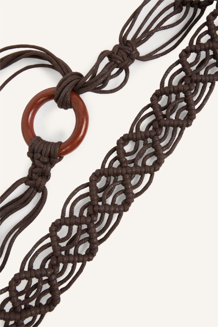 Women Brown Woman Faux Leather Dress Belt