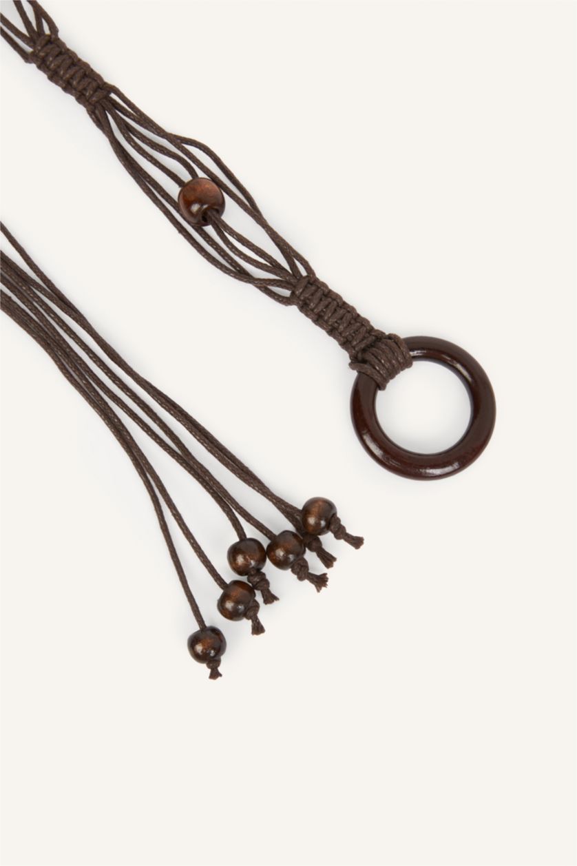 Woman Brown Woman Faux Leather Dark Brown Belt