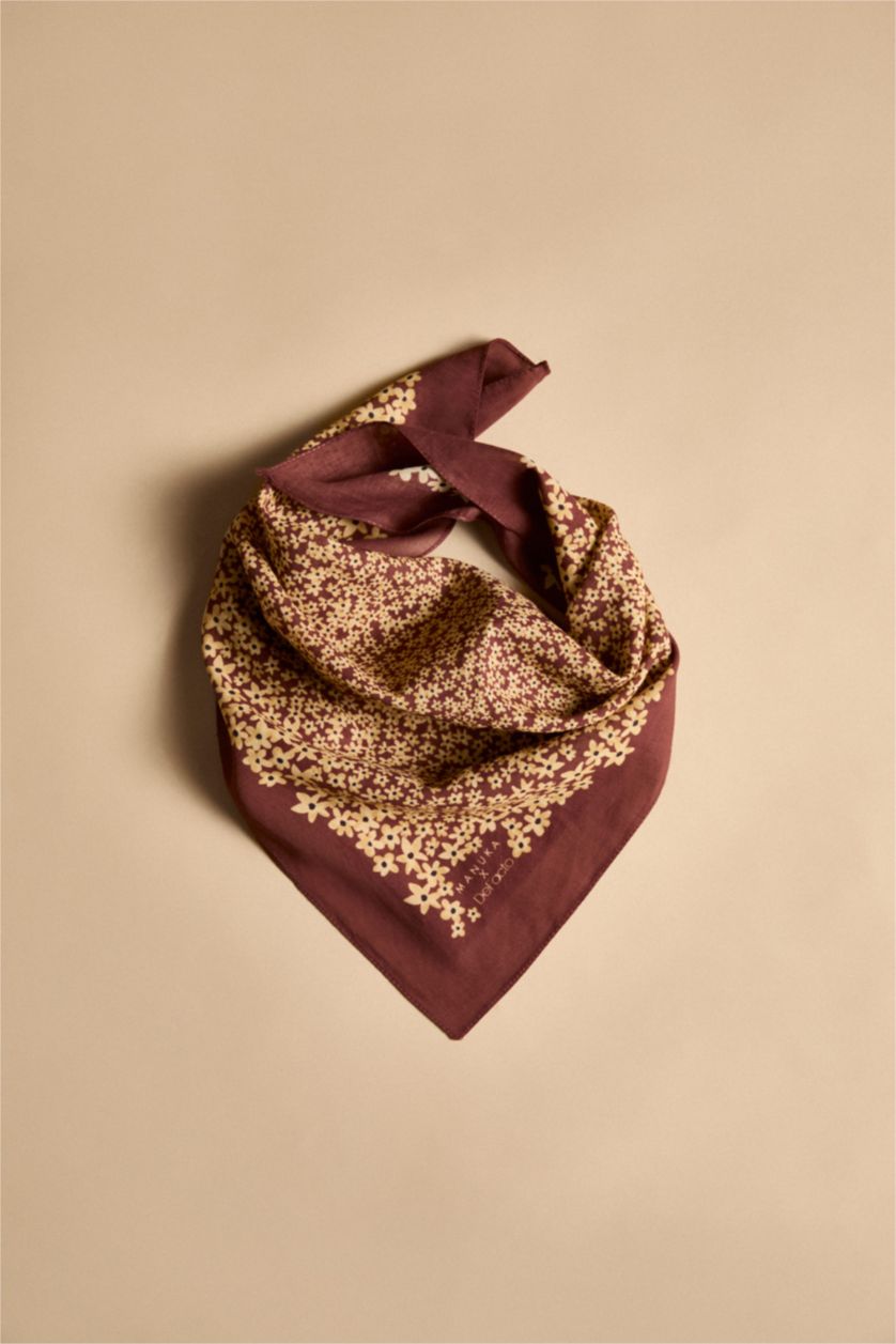 Women Light Brown Woman Printed Bandana