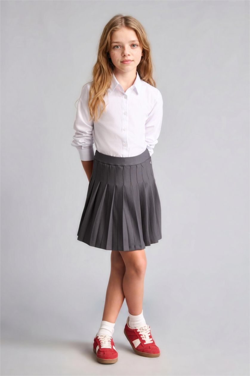 Young Girls - Teen Girls Anthracite Girl Regular Fit Knitted Skirt