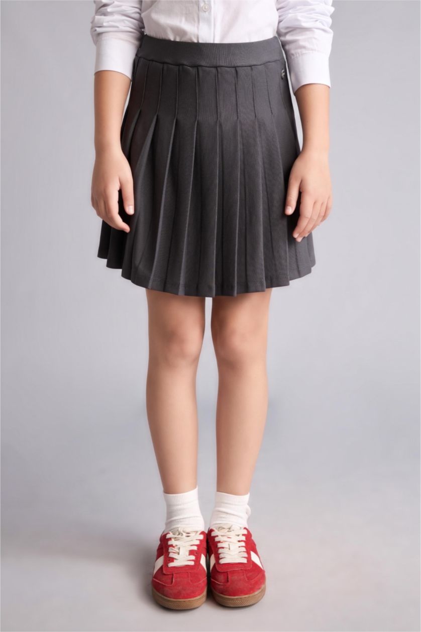 Young Girls - Teen Girls Anthracite Girl Regular Fit Knitted Skirt