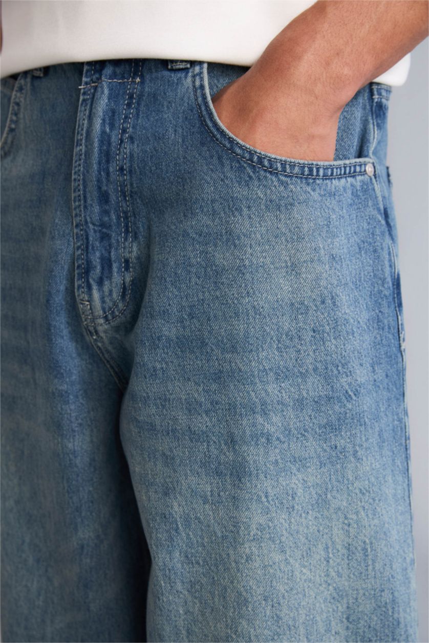 Erkek Mavi Balloon Fıt Pantolon