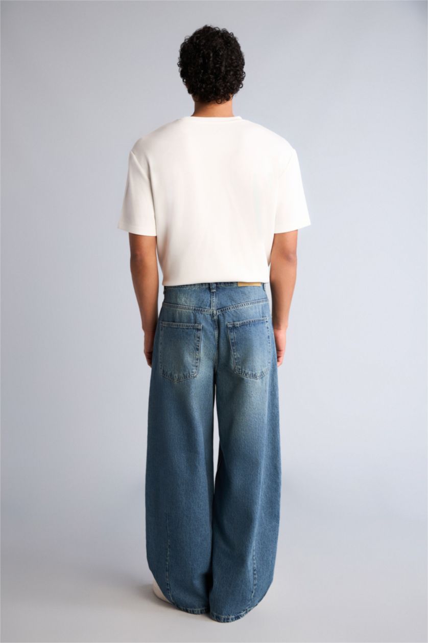 Erkek Mavi Balloon Fıt Pantolon