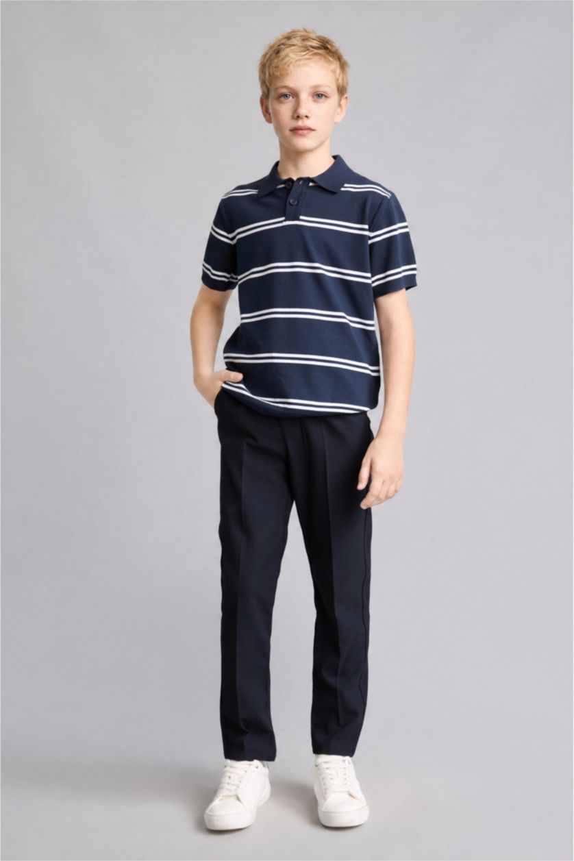 Young Boys - Teen Boys NAVY Boy Regular Fit Polo Collar Pullover