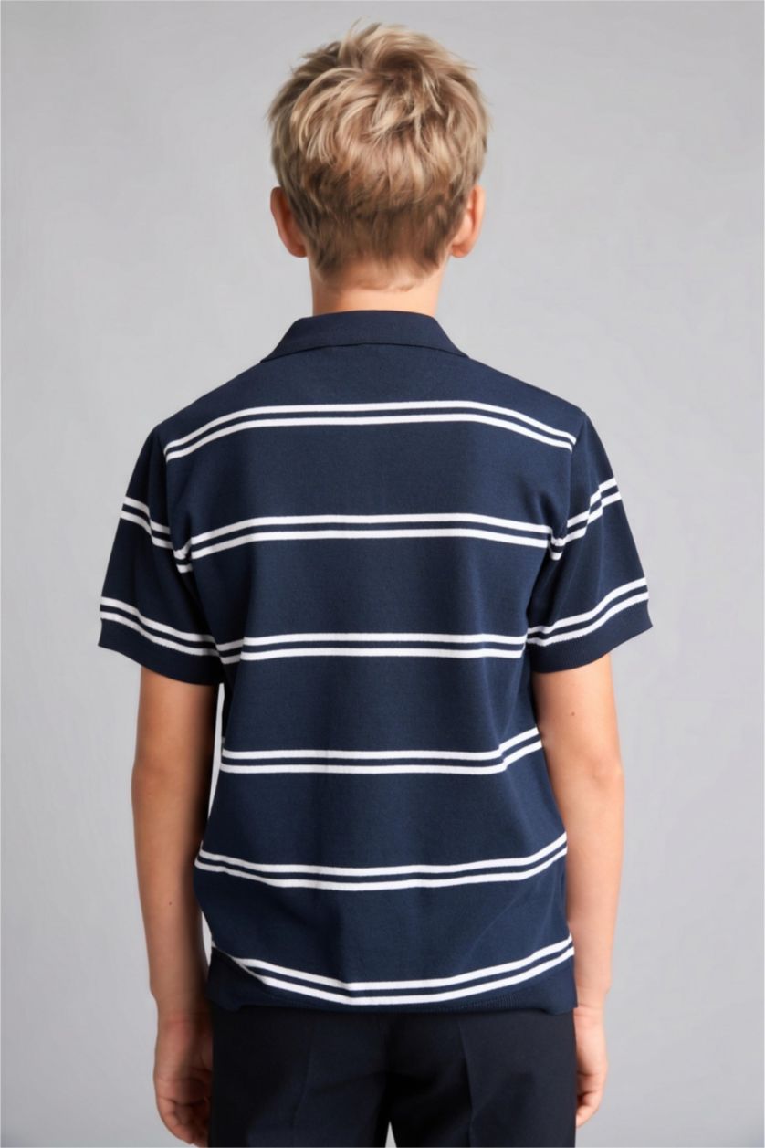 Young Boys - Teen Boys NAVY Boy Regular Fit Polo Collar Pullover