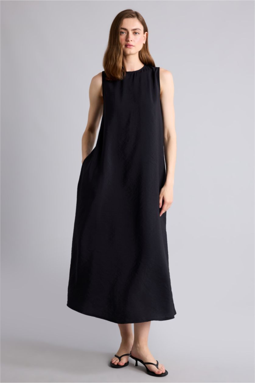 Women Black modal Midi Dress