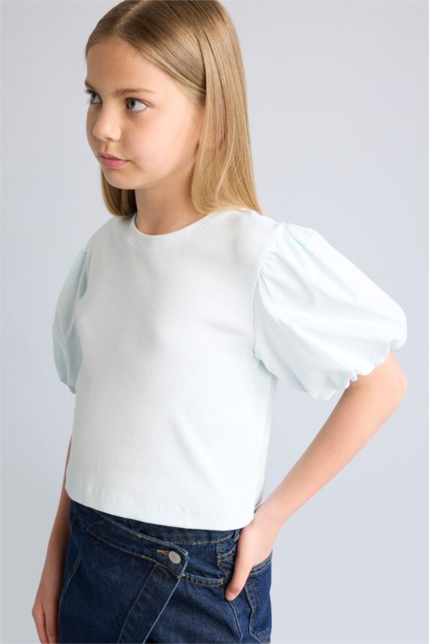 Young Girls - Teen Girls Mint Girl Crew Neck Short Sleeve Ribana T-Shirt