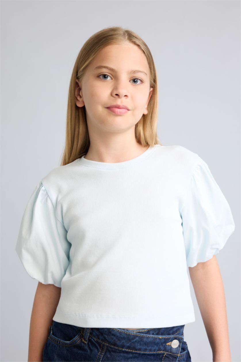 Young Girls - Teen Girls Mint Girl Crew Neck Short Sleeve Ribana T-Shirt