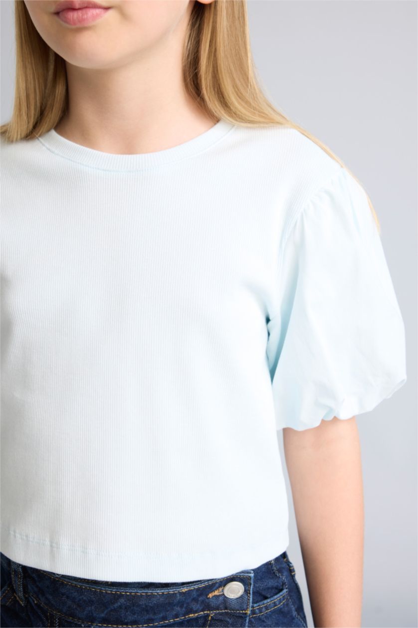 Young Girls - Teen Girls Mint Girl Crew Neck Short Sleeve Ribana T-Shirt