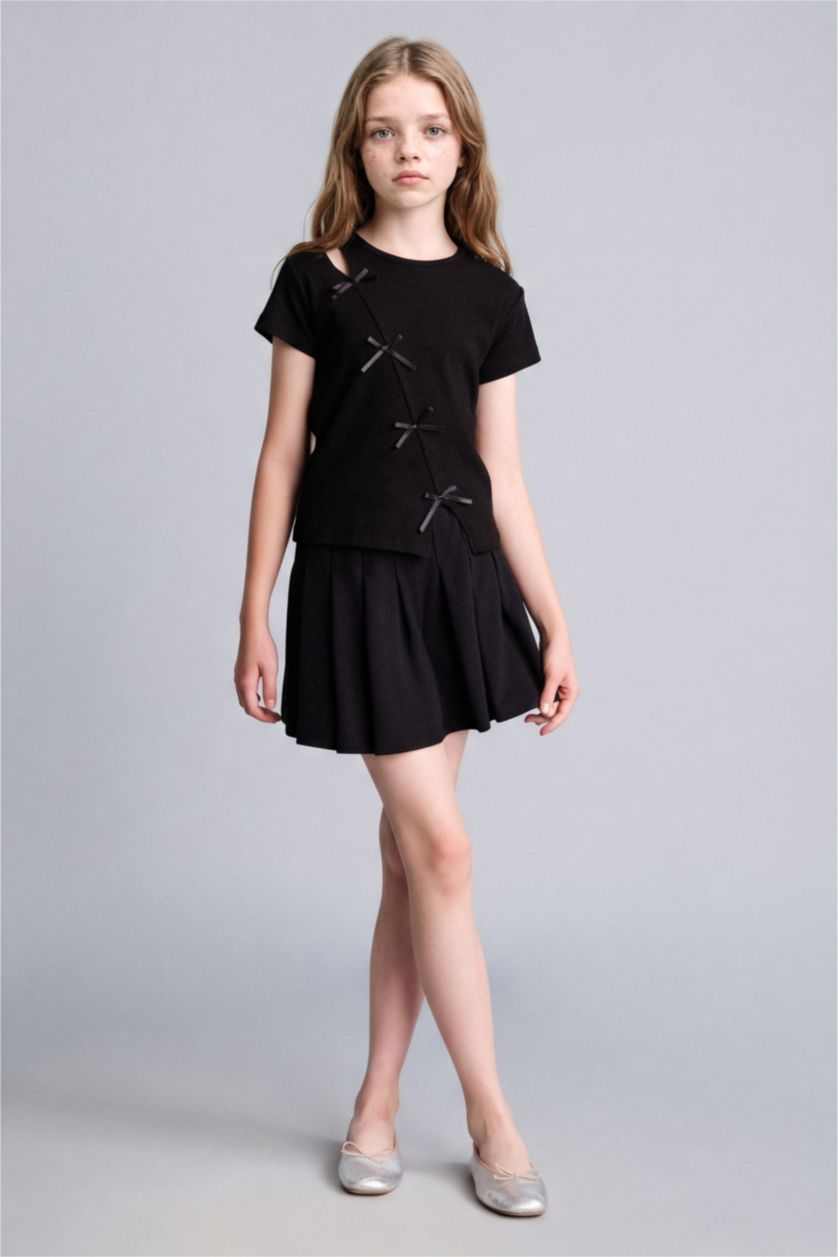 GIRLS & TEENS Black Slim Fit Short Sleeve T-Shirt