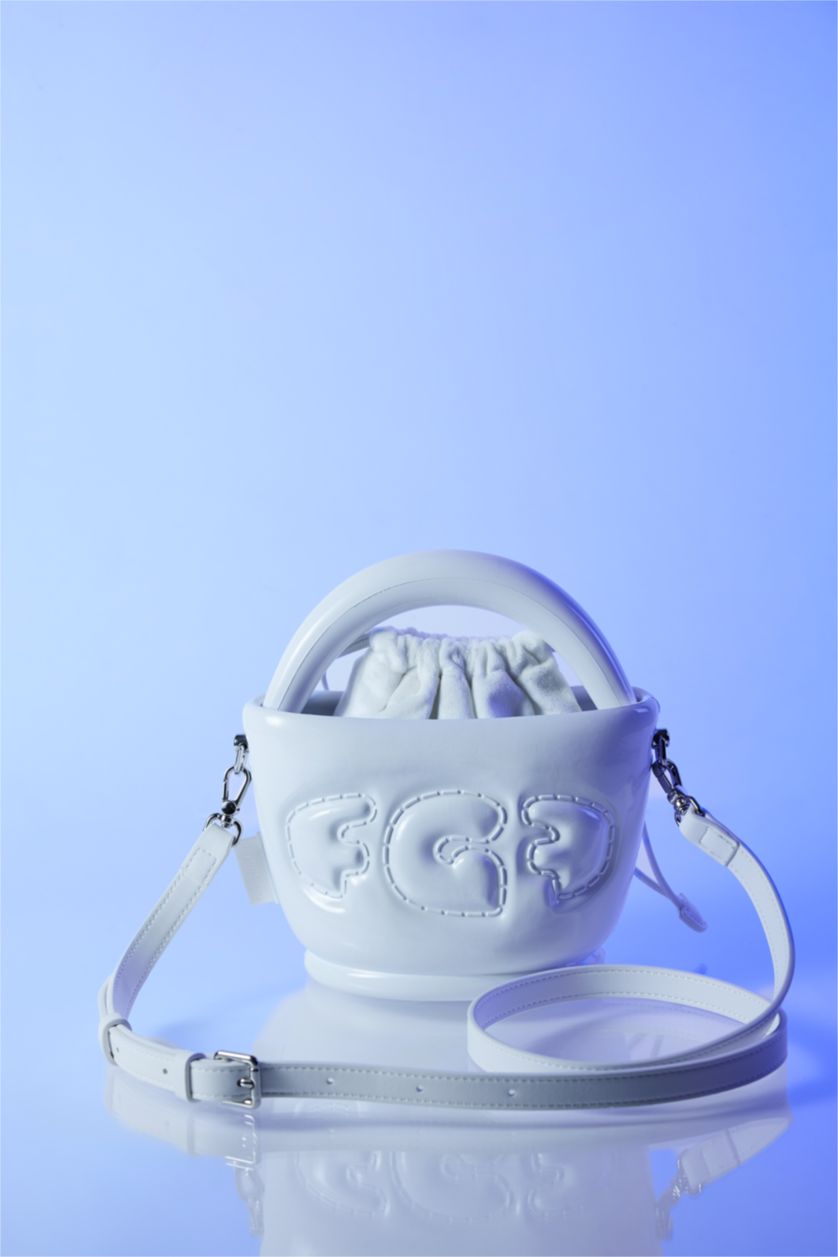 Kadın Beyaz FunGooFun X Defacto Çıkartılabilir Askılı Balon Tasarımlı Kadın Omuz Çantası